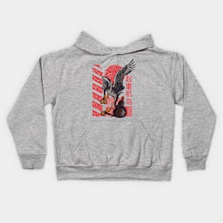 Elegant Japanese Crane Artwork Kids Hoodie